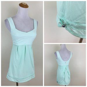 LULULEMON Athletica Green White Striped Drawstring Hem Sleeveless Tank Top